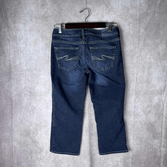 Women's Dark Wash Silver Aiko Capri Jeans Size 28 - Picture 3 of 11